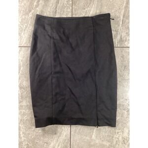 Bebe Kirstie Wrap Skirt Black Knee Length Zipper Detail Women's Size 2